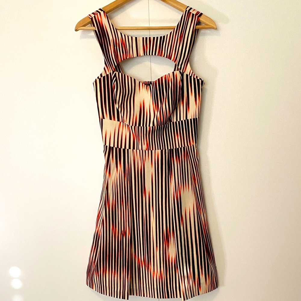 GUESS Los Angeles Ivory, Red, and Black Dress